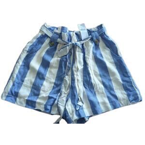 NWT American Eagle Women's Size XS Blue White Striped High Waist Striped Shorts